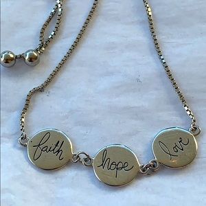 Sterling Silver Faith Hope Love adjustabl bracelet